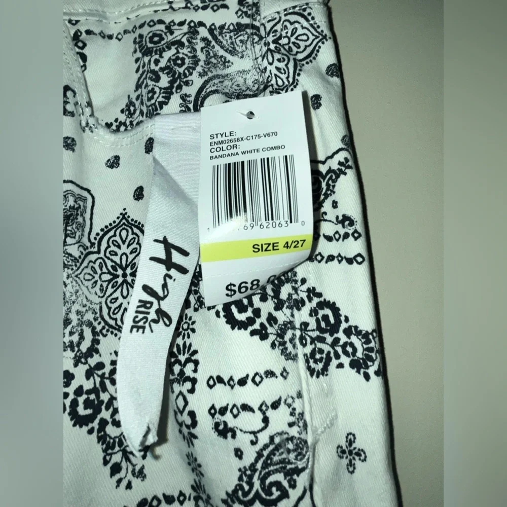 Kensie Pants Monochrome Graphic Print Pants Navy blue & White - Picture 6 of 6